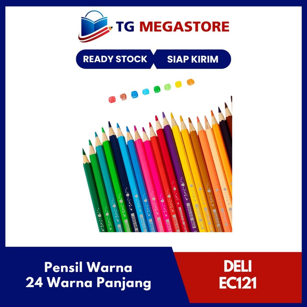 

Pensil Warna Deli 24 Warna Panjang Jungoo - EC121-24