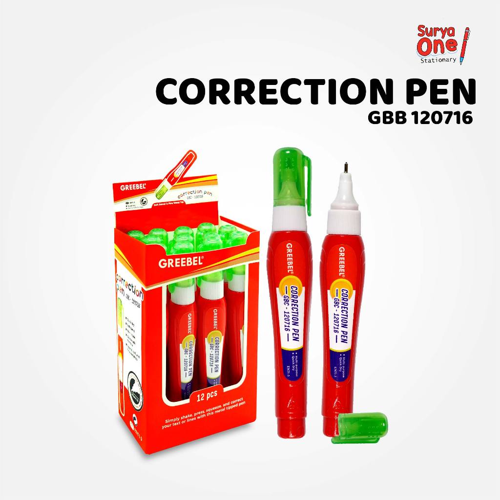 

Tip Ex Cair / Greebel Correction Pen Cair Tip Ex / GBC 120716 (PCS) Stipo Tip-Ex Suryaone