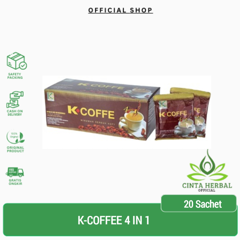 

Kopi Herbal Ginseng | Minuman Serbuk Kopi K-Coffee 4 In 1 Per Box