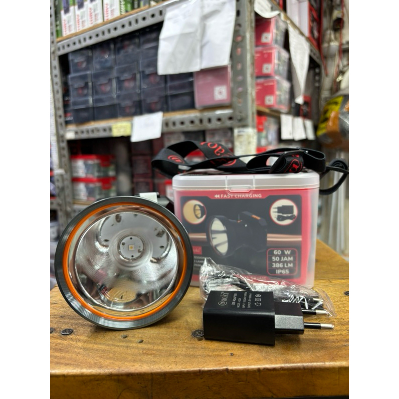 Senter Kepala AOKI AK-3703K cahaya KUNING 60W Lebih Tahan Lama Senter Sorot Terbaru