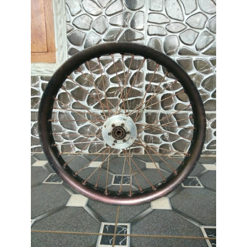 FRONT WHEEL/ RODA DEPAN SET/VELG DEPAN SET ROSSI 1.60 RING 17 USHAPE/SETENGAH LINGKAR BROWN USED(SEC
