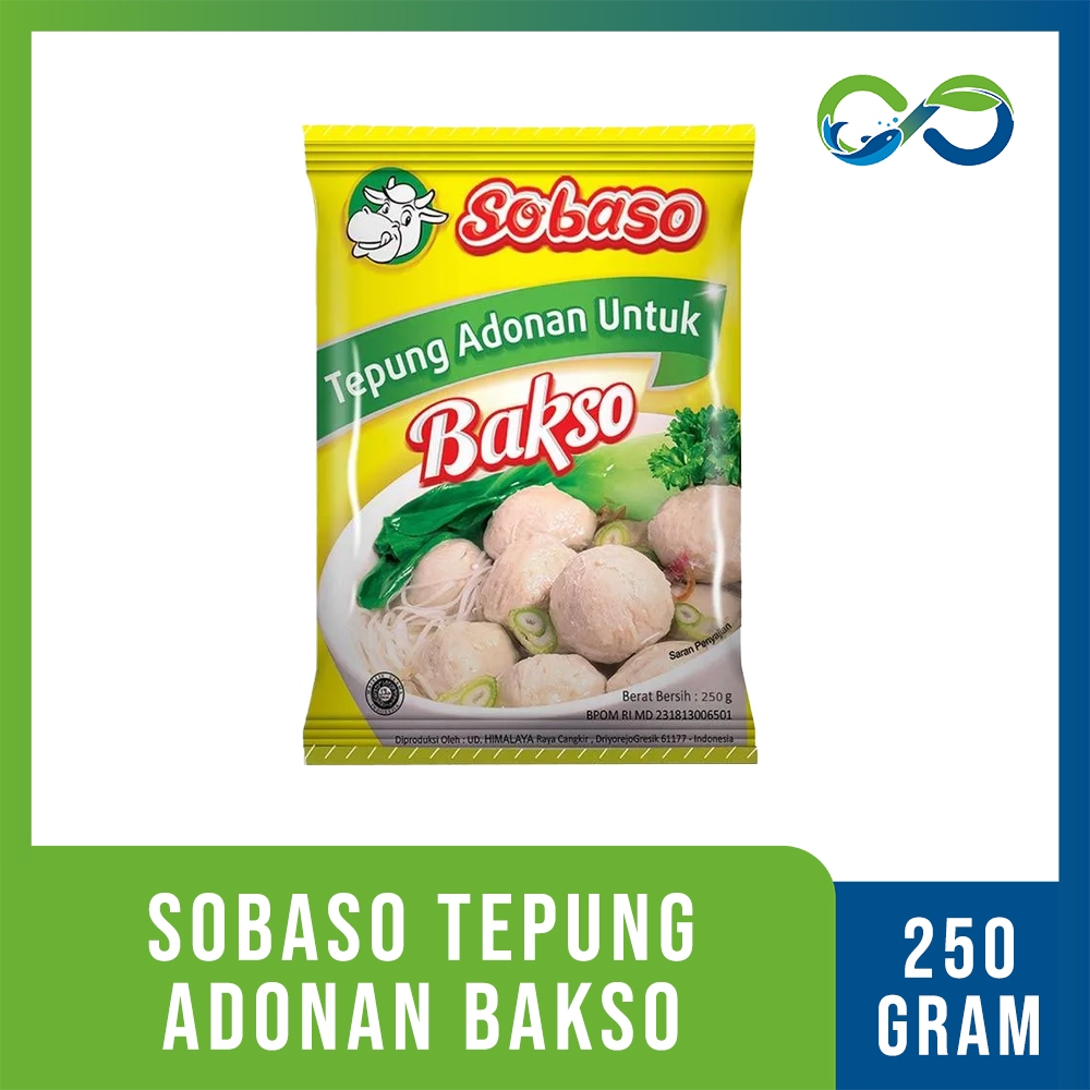 

[Aqua Eco Farm] SOBASO Tepung Bakso Lengkap, Premix, Rasa Sapi, Iga Bakar 250g Bandung