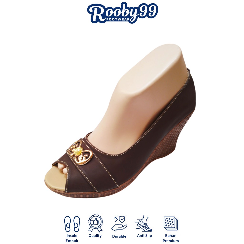 Sepatu Sandal Wanita Sendal High Heels Wedges Hak Tinggi 7cm Cewek Kesya 101