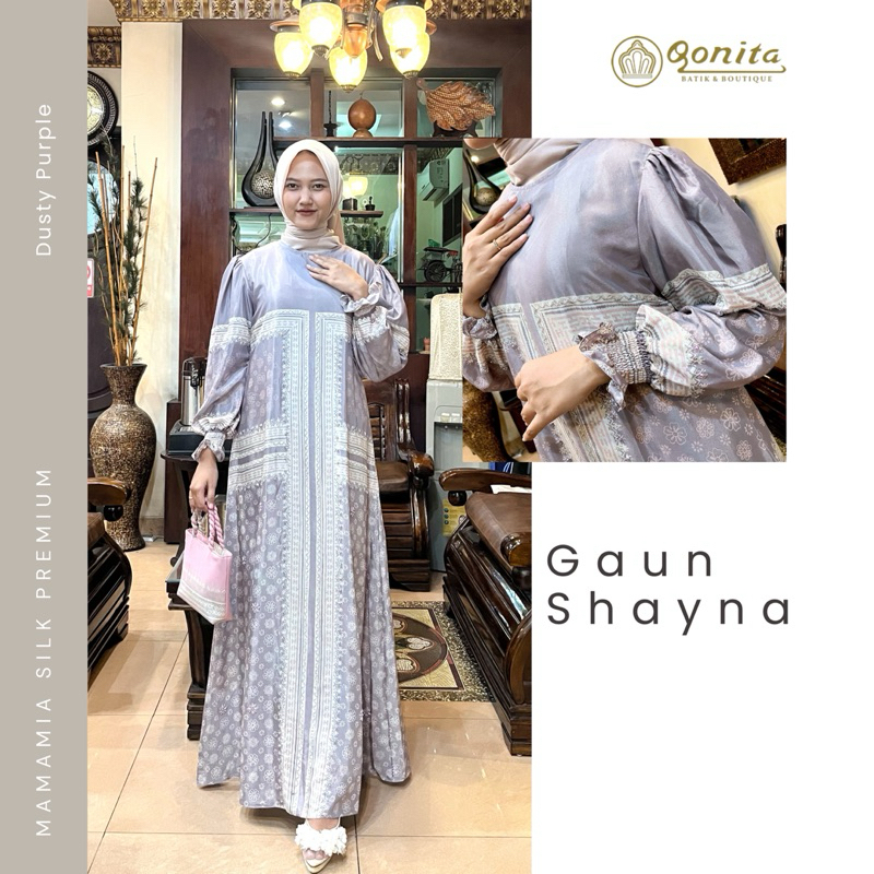 Gaun Shayna | Gaun Batik Premium | Gaun Simple Elegant | Gaun Batik Pesta | Gaun Batik Berpayet l