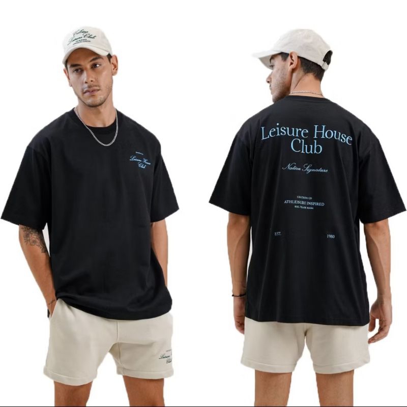 CELCIUS T-Shirt Leisure House Club Hitam Lengan pendek