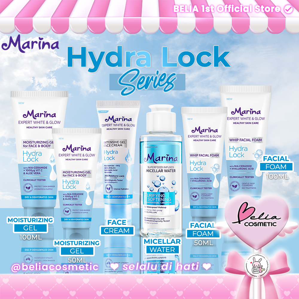 ❤ BELIA ❤ MARINA Expert White & Glow Hydra Lock | Facial Foam | Face Cream | Micellar Water