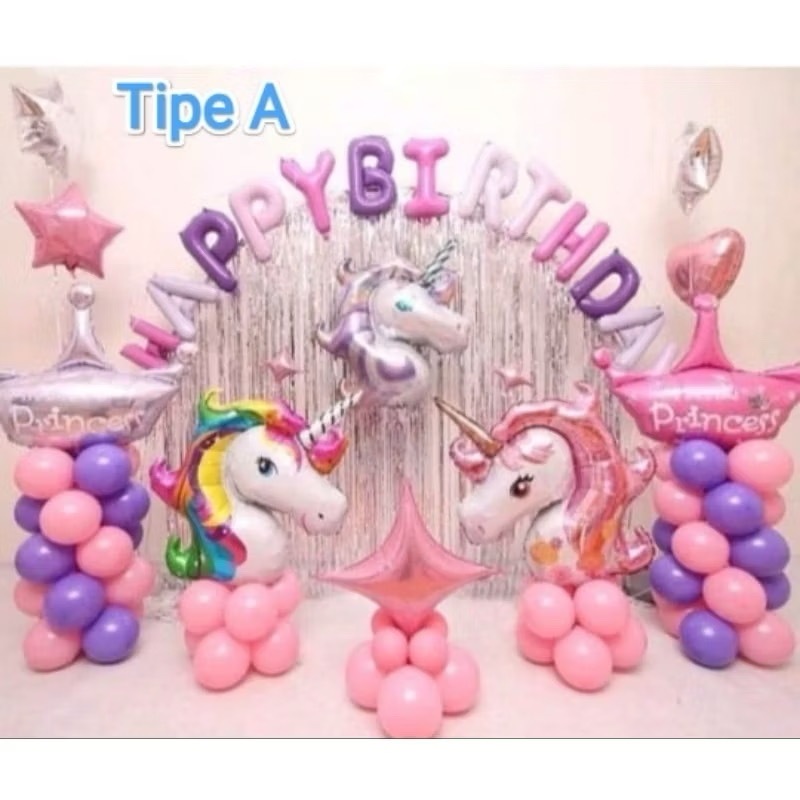Paket dekorasi unicorn/Paket ulang tahun anak/dekorasi tema unicorn