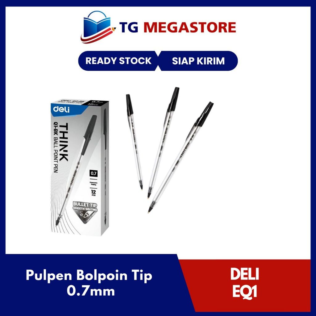 

Think Deli Ballpoint Pen / Pulpen Bolpoin Tip 0.7mm Warna Hitam EQ1-BK