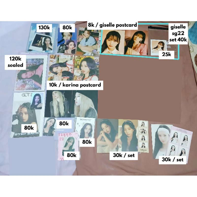 photocard pc postcard posca aab karina giselle aespa clearance sale murah lebay sg24 sg25 season's g