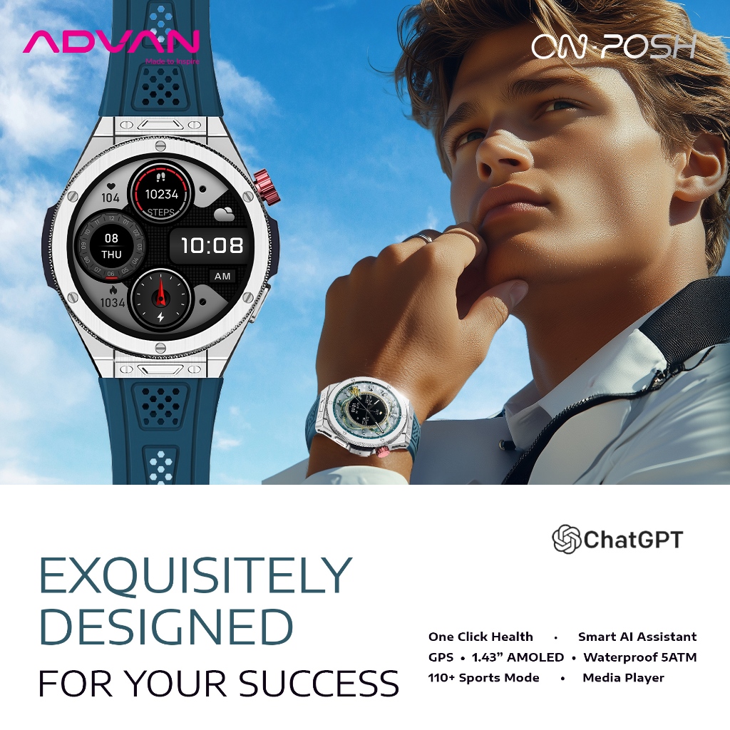 [SPECIAL PROMO] ADVAN Smartwatch On Posh | Amoled 1.43" | GPS Smart | Chat GPT Ai Assistant | Amoled