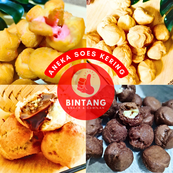 

Aneka Soes kering | Soes Coklat lumer | Soes Vanilla | Soes Gurih | Soes Strawberry 1 kg (free kardus & bubble wrap)