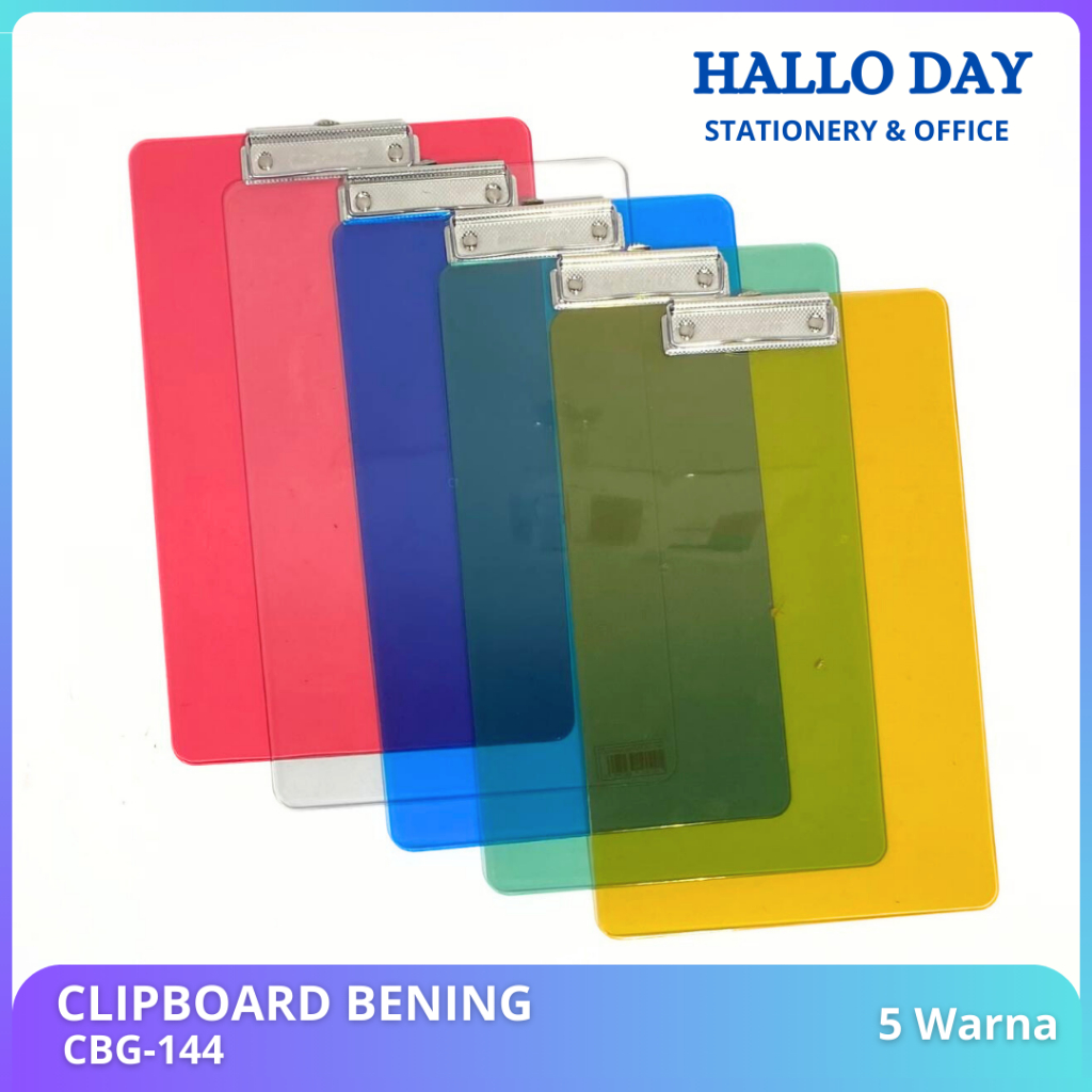 HD Clipboard Plastik Warna Bening Papan Jalan Papan Ujian Alas Kertas