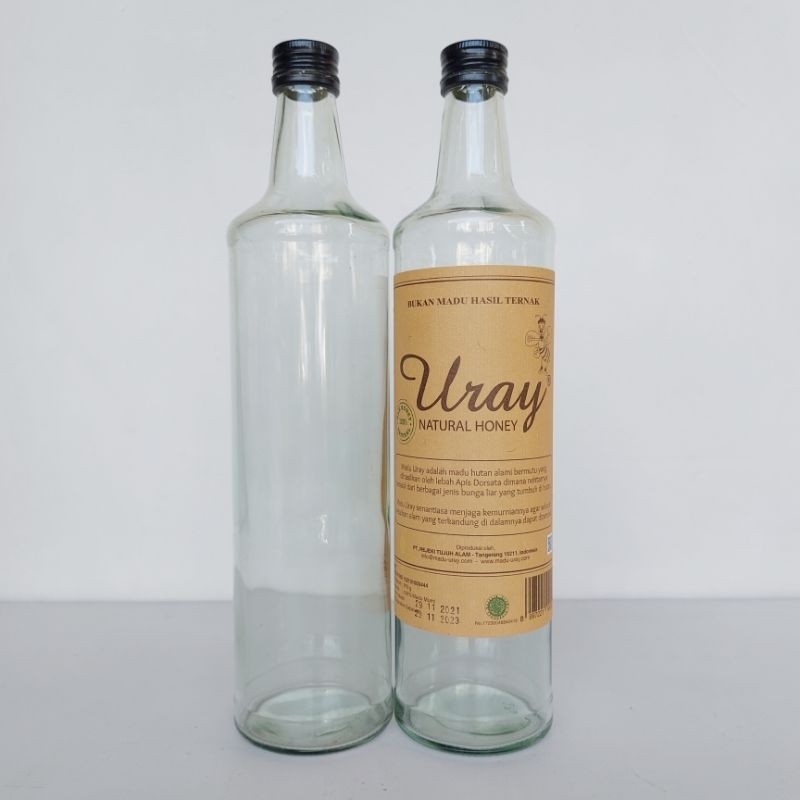 Botol Kaca Kosong Bekas Madu Uray (Dengan Tutup) 640ml/875gr