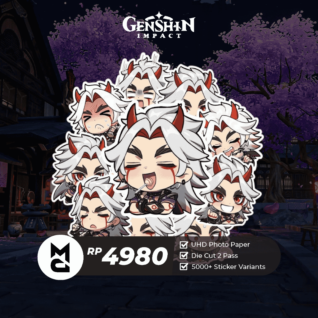 

Sticker Genshin Impact Itto Sticker Anime Aesthetic Lucu Sticker Helm Laptop Motor Hp