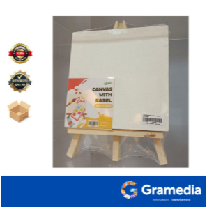Gramedia Bengkulu - Estudee Canvas Lukis + Easel 20cm x 20cm