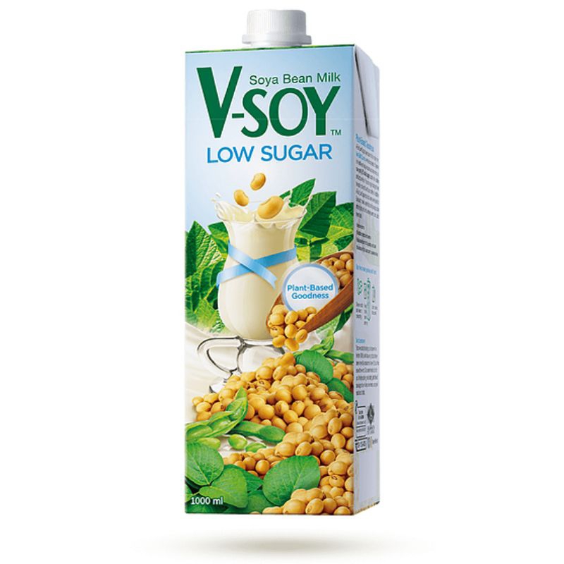 

V-Soy Soya Bean Milk Less Sugar 1 Liter / Vsoy Susu Kedelai Rendah Gula