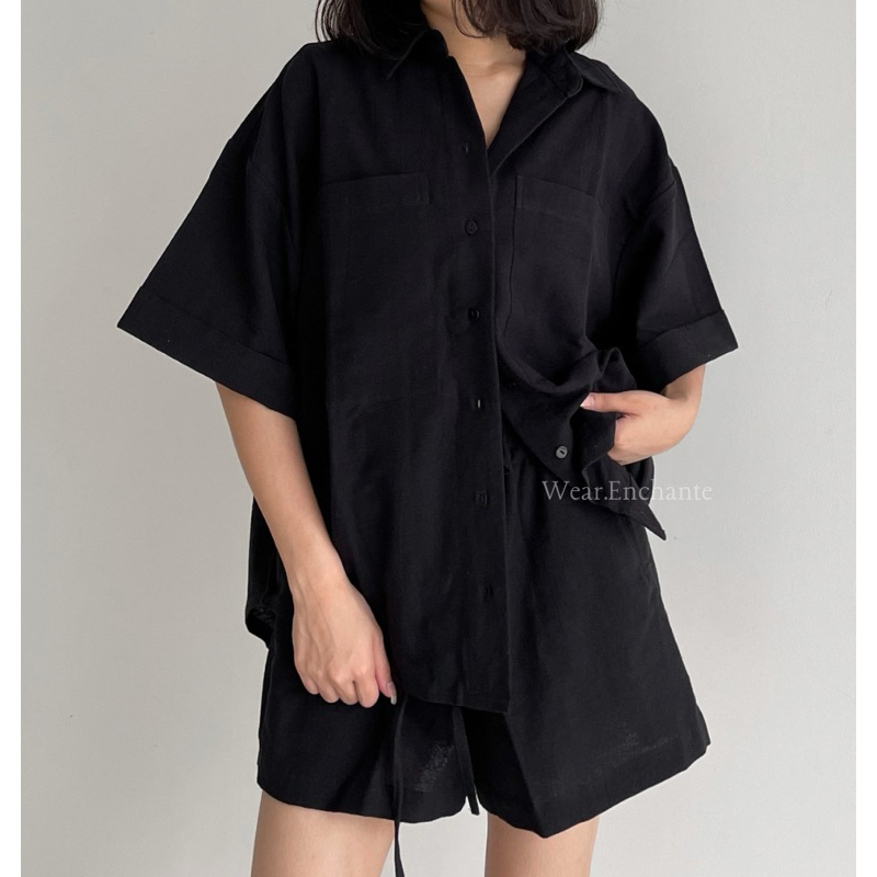 KIARA ONE SET | One Set Baju Wanita | Kemeja Wanita | Baju Cewek Set | Linen Set