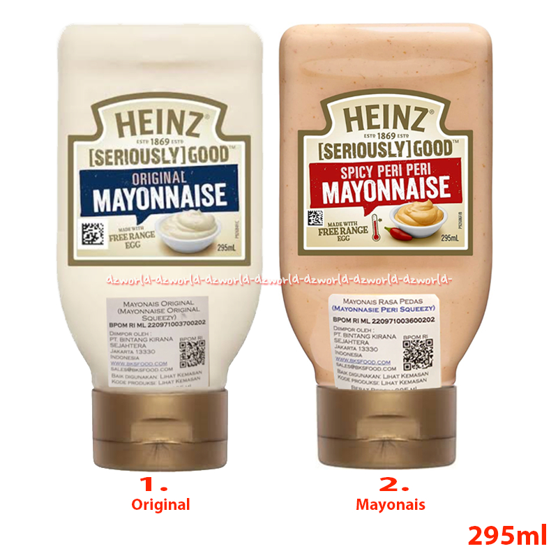 

Heinz Seriously Good 295ml Original Spicy Mayonnaise Free Egg Mayonais Tanpa Telur Heins Original Dan Pedas