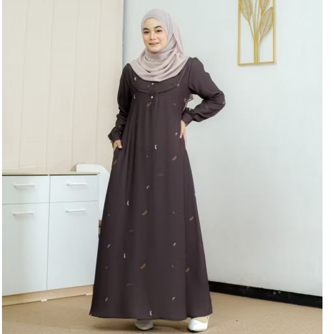 Ruby Dress Gamis Polos Bahan Katun Twill Size M L XL XXL Gamis Lebaran Gamis Terbaru