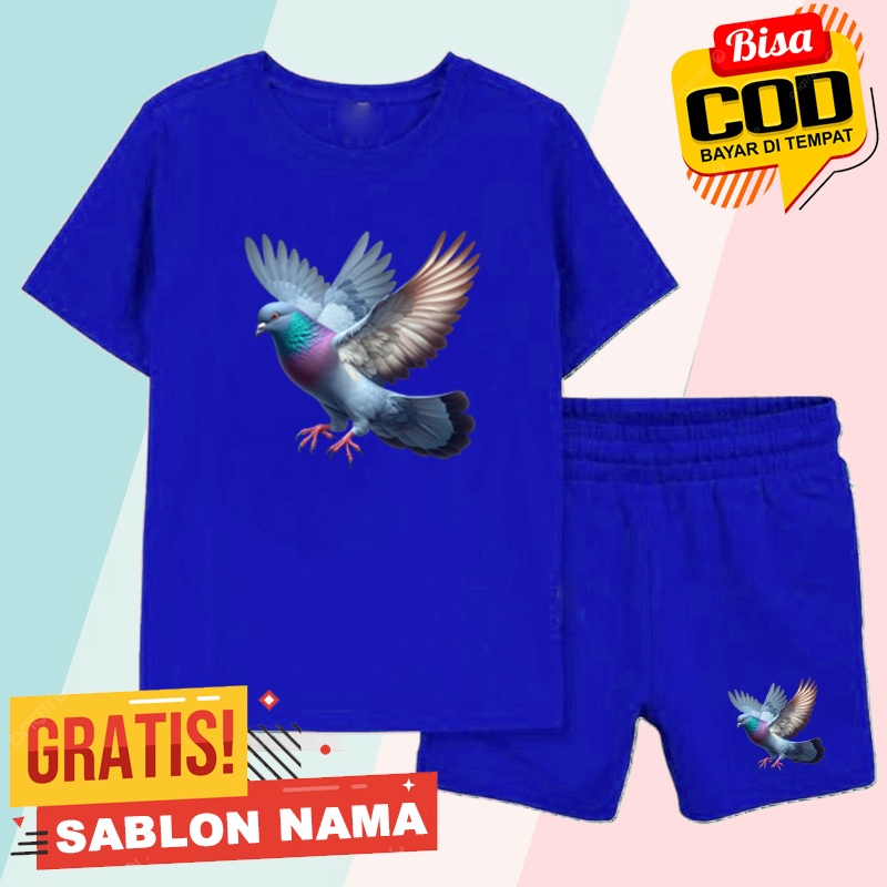 Stelan Kaos Anak Merpati Balap / Baju Stelan Anak Laki Laki & Perempuan Merpati Balap