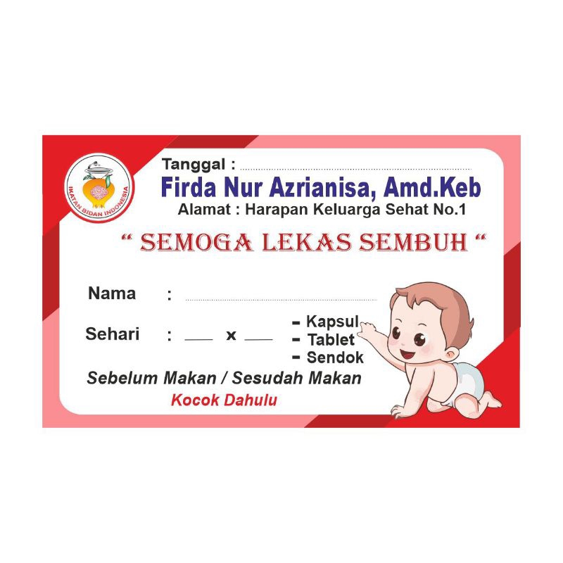 

STICKER OBAT ANAK (custom Nama/Logo/Alamat isi 50 pcs )