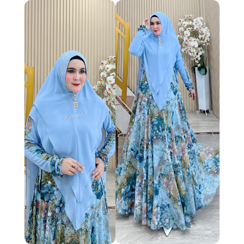 Kanaya Series Set Syari Printing Premium | Charissa Syar’i BungaStore.jkt | Syari Cantik Mewah Nyama