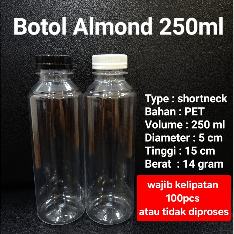IS Botol Almond 250ml Plastik Grosir Botol 250ml SN