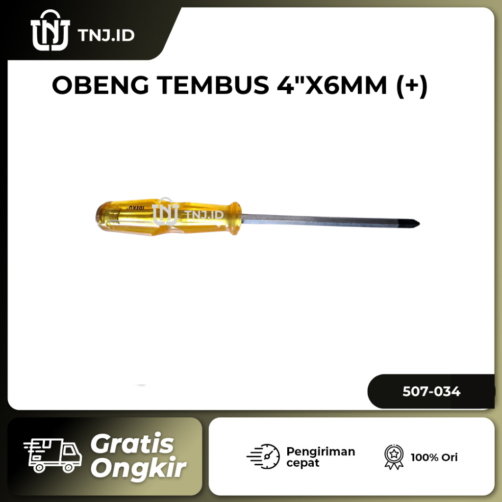 Obeng Tembus plus minus Obeng Transparan Kuning Besar