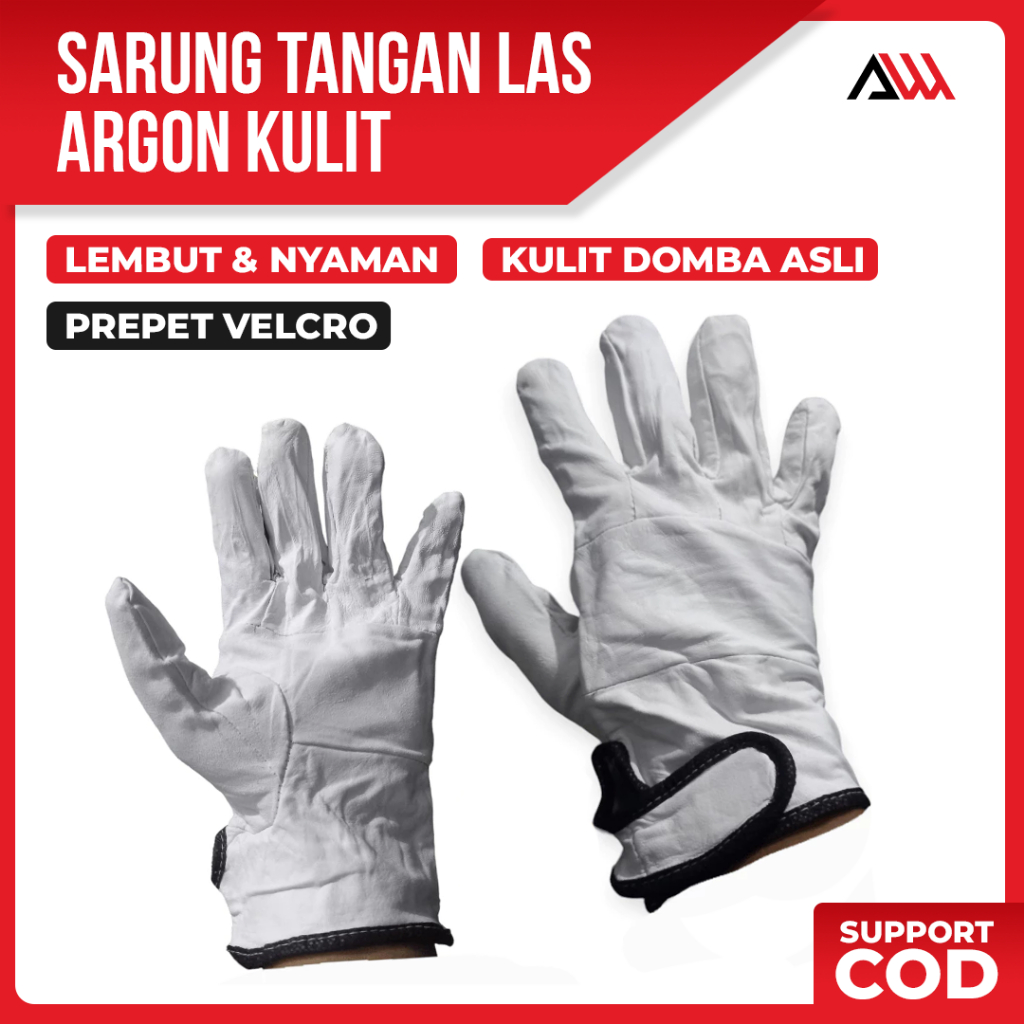 Sarung Tangan Las Argon Kulit Welding Gloves White