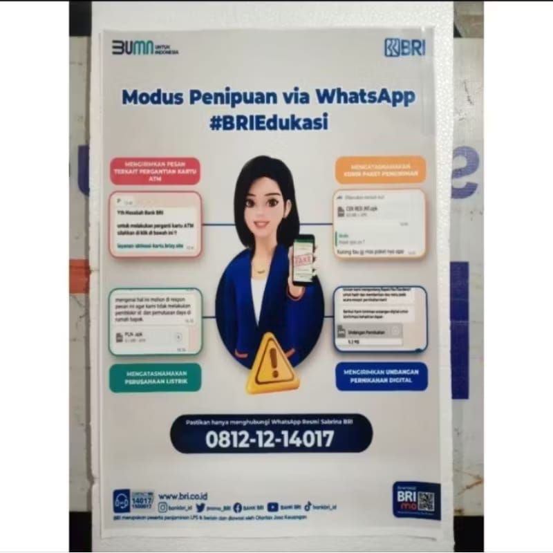 

STIKER VINYL POSTER PERINGATAN BRI 2, UKURAN : 29,7 X 42 CM (A3), 1 LEMBAR