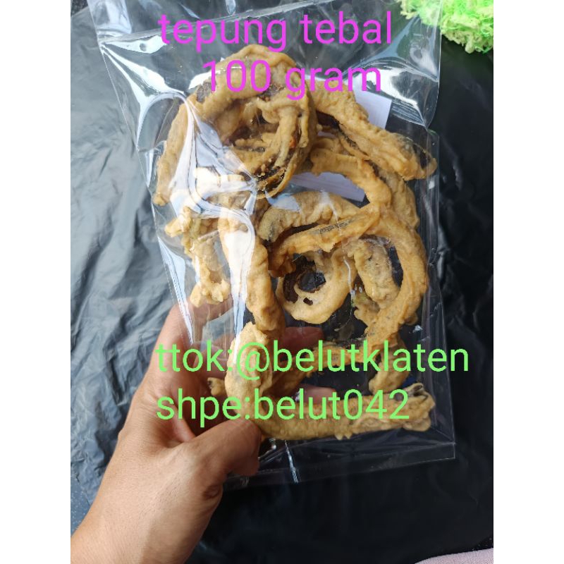 

kripik belut tepung tebal 100gr enak renyah gurih nagih