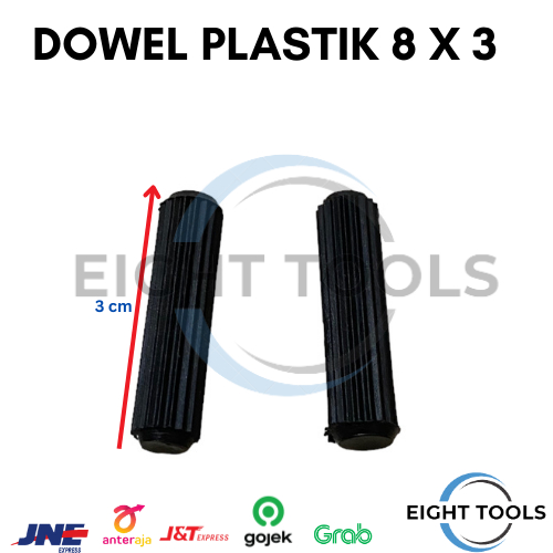 Dowel Plastik / Dowel Plastik Bulat / Dowel diameter 8mm / Dowel panjang 32mm / Dowel 8x32mm / Dowel