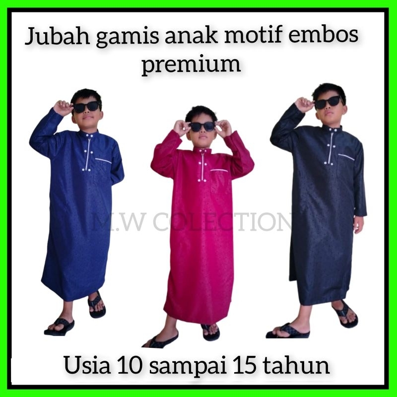jubah gamis anak laki laki usia 10 - 15 tahun / jubah gamis anak laki laki / baju muslim anak laki l