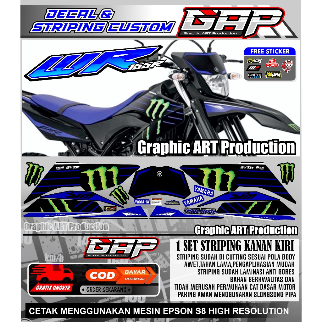 Striping List Decal Yamaha WR MONS