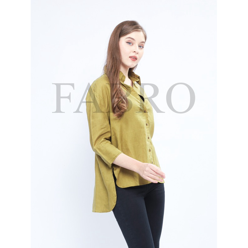 FABRO Blouse Linen Olive Green