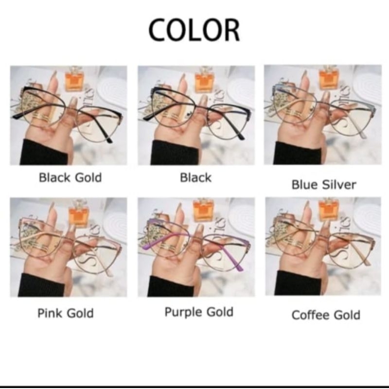 Frame Kacamata CAT EYE Besi Bingkai Variasi