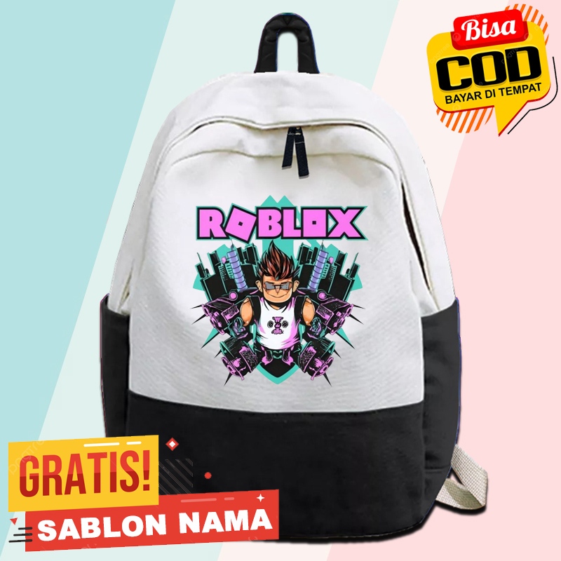 Tas Ransel Anak Roblox / Tas Gendong Anak Sekolah TK SD Ngaji Laki Laki & Perempuan Custom Nama  Rob