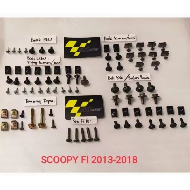 baut full body scoopy fi/baut lengkap bodi scoopy fi tahun 2012-2018 baut full body scoopy fi/baut l