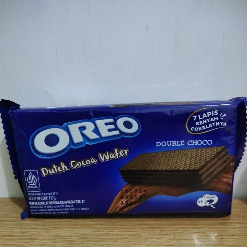 

Oreo dutch cocoa wafer double choco 117 gram