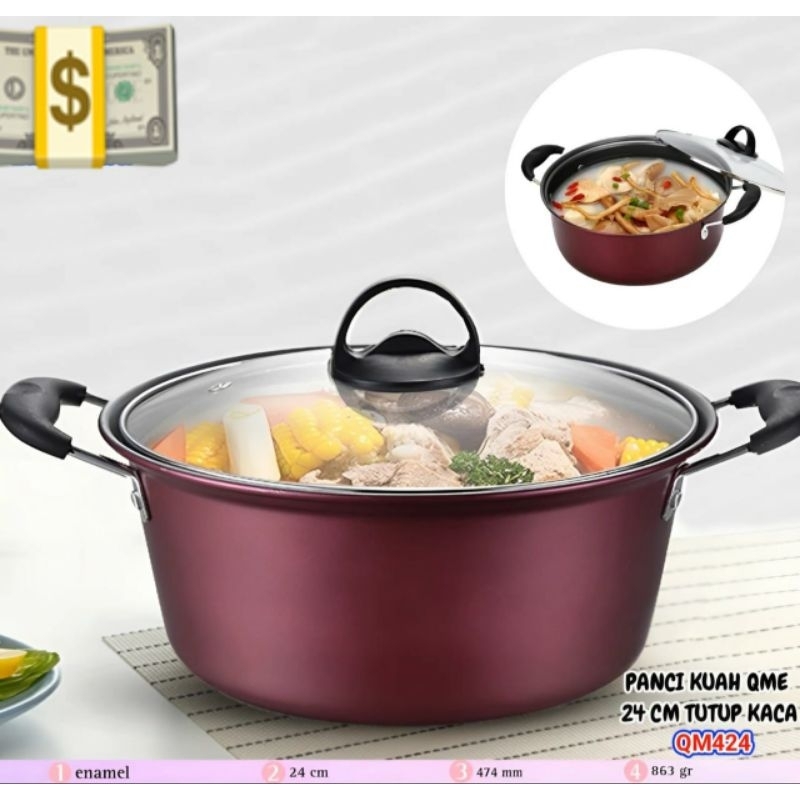 Panci kuah enamel Qme 24cm