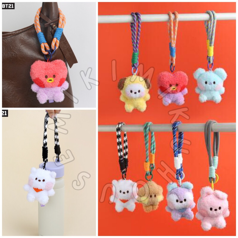 MASIH BISA DIORDER MONOPOLY BT21 MININI PLUSH KEYRING ROPE BASIC MASCOT BAG CHARM GANTUNGAN DOLL KOY