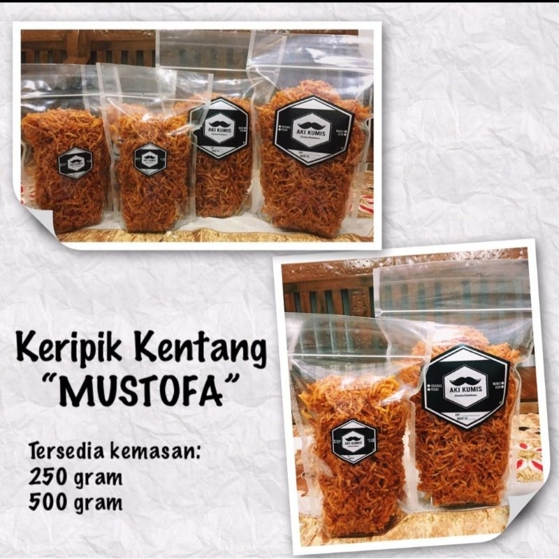 

Kentang Mustofa Aki Kumis kriuk renyah dengan bahan dan bumbu 100% fresh BB : 250gr