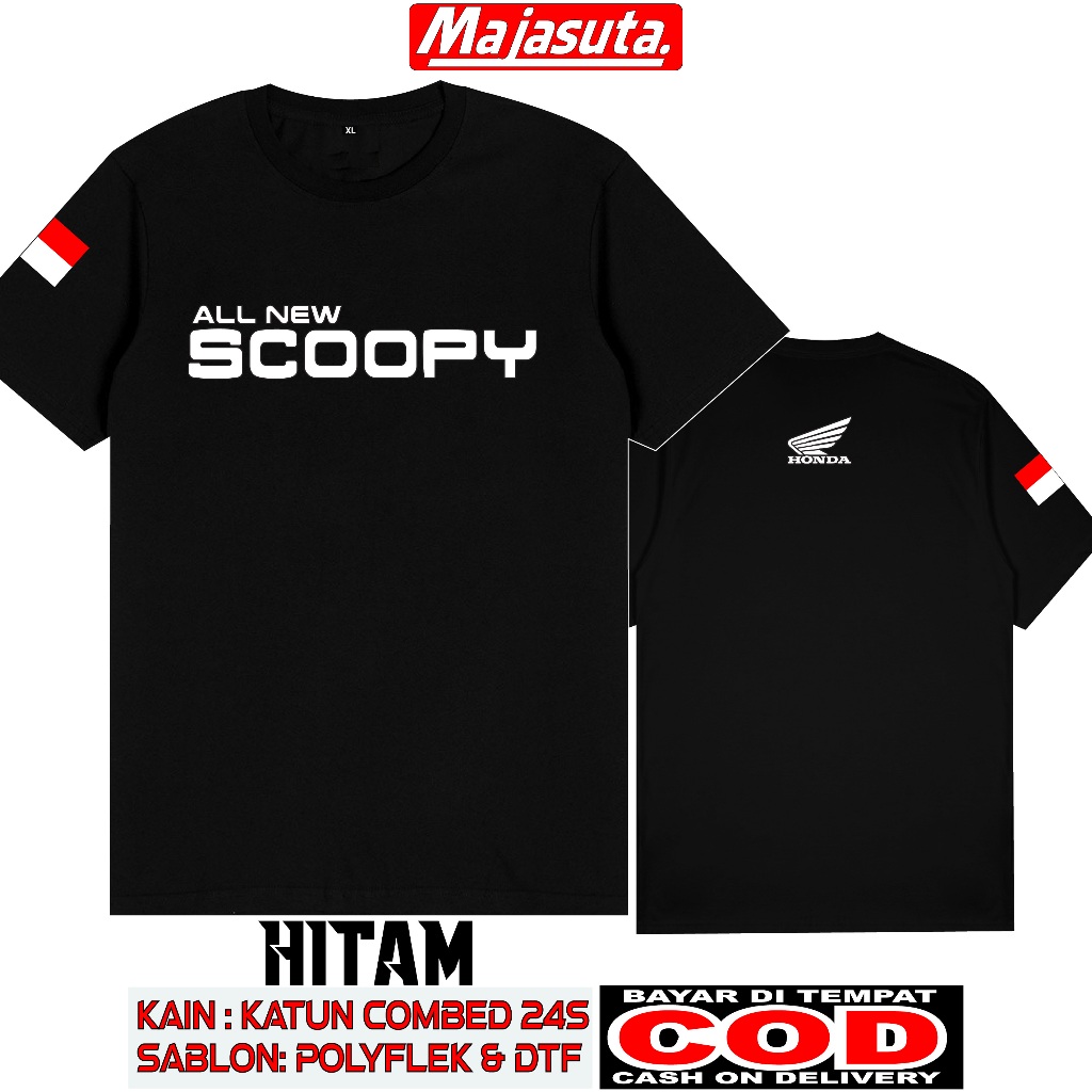 KAOS MOTOR HONDA ALL NEW SCOOPY M1 KATUN COMBED 24S TEBAL//BISA COD//KAOS KOMUNITAS//KAOS CLUB//KAOS