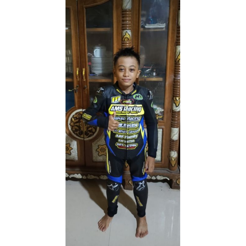 baju balap drag atau road race anak anak