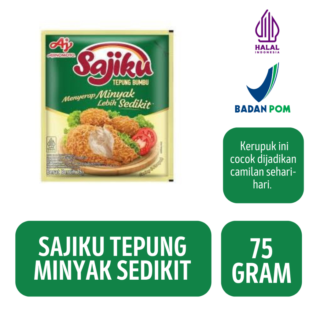 

Sajiku Tepung Bumbu Menyerap Minyak Lebih Sedikit [75GR]