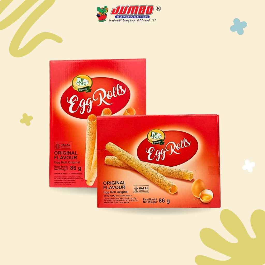 

Denex Biscuits Egg Roll Original Flavour Box 86g - Snack - Makanan Ringan