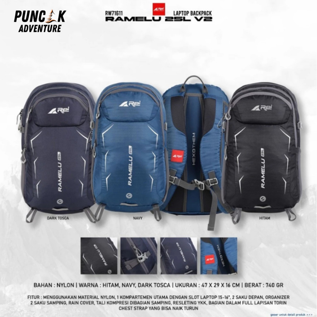 Tas Ransel Ramelu 25 Liter V2 Daypack Arei Outdoorgear - Tas Ransel Ramelu 30 Liter V2 Liter Arei Ou