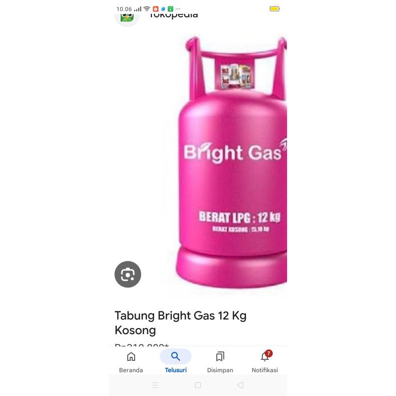 tabung gas 12kg bright kosong 12 kilo pink