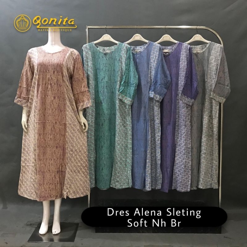 Daster Pekalongan || Dres Alena Sltg Soft NH BR by Qonita Batik || Daster Qonita batik || Gamis bati