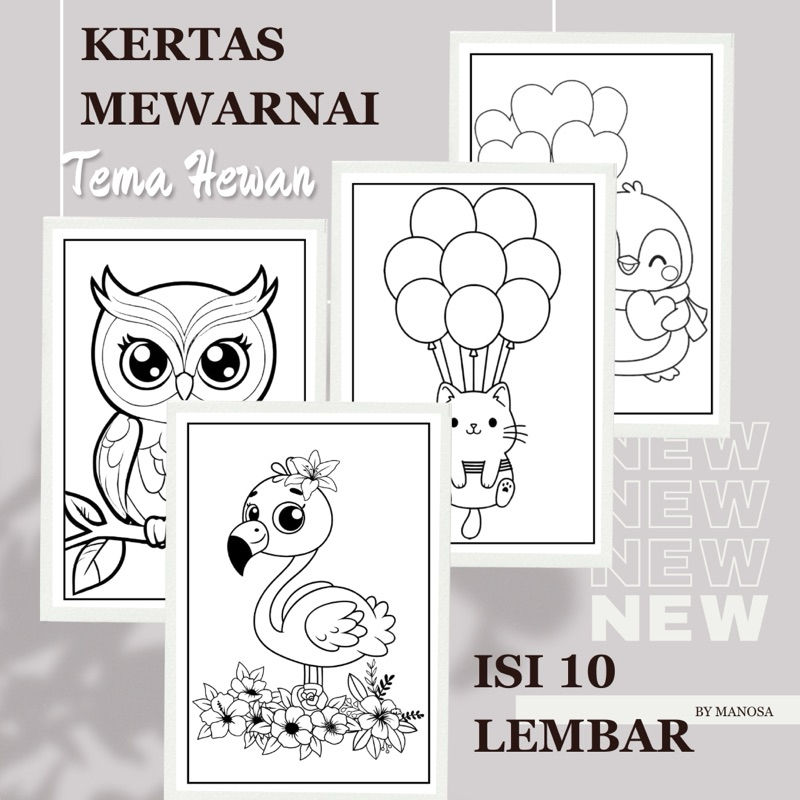 

[Termurah] 10 Lembar Kertas Mewarnai by Manosa